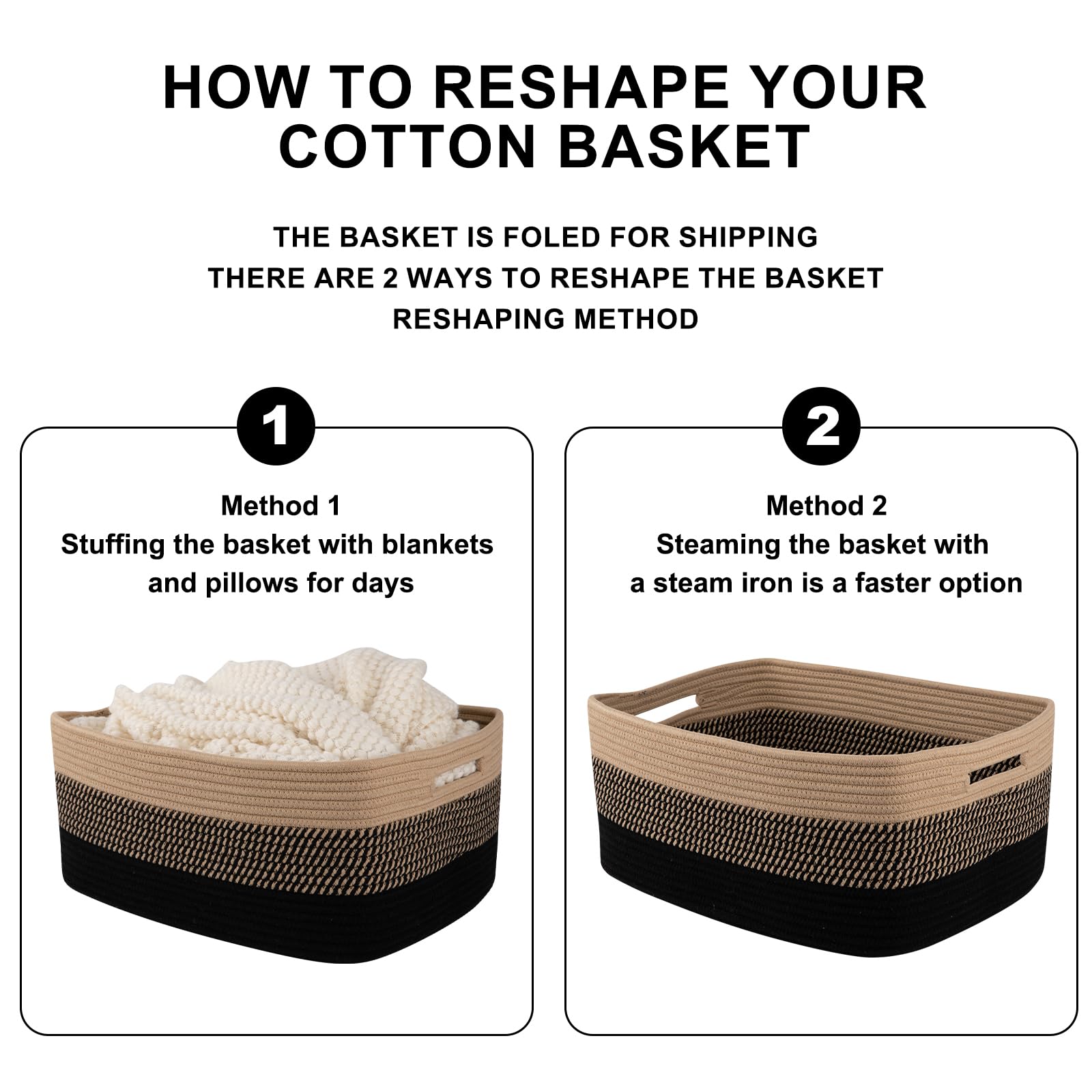 Large Storage Basket for Organizing (2 Count)