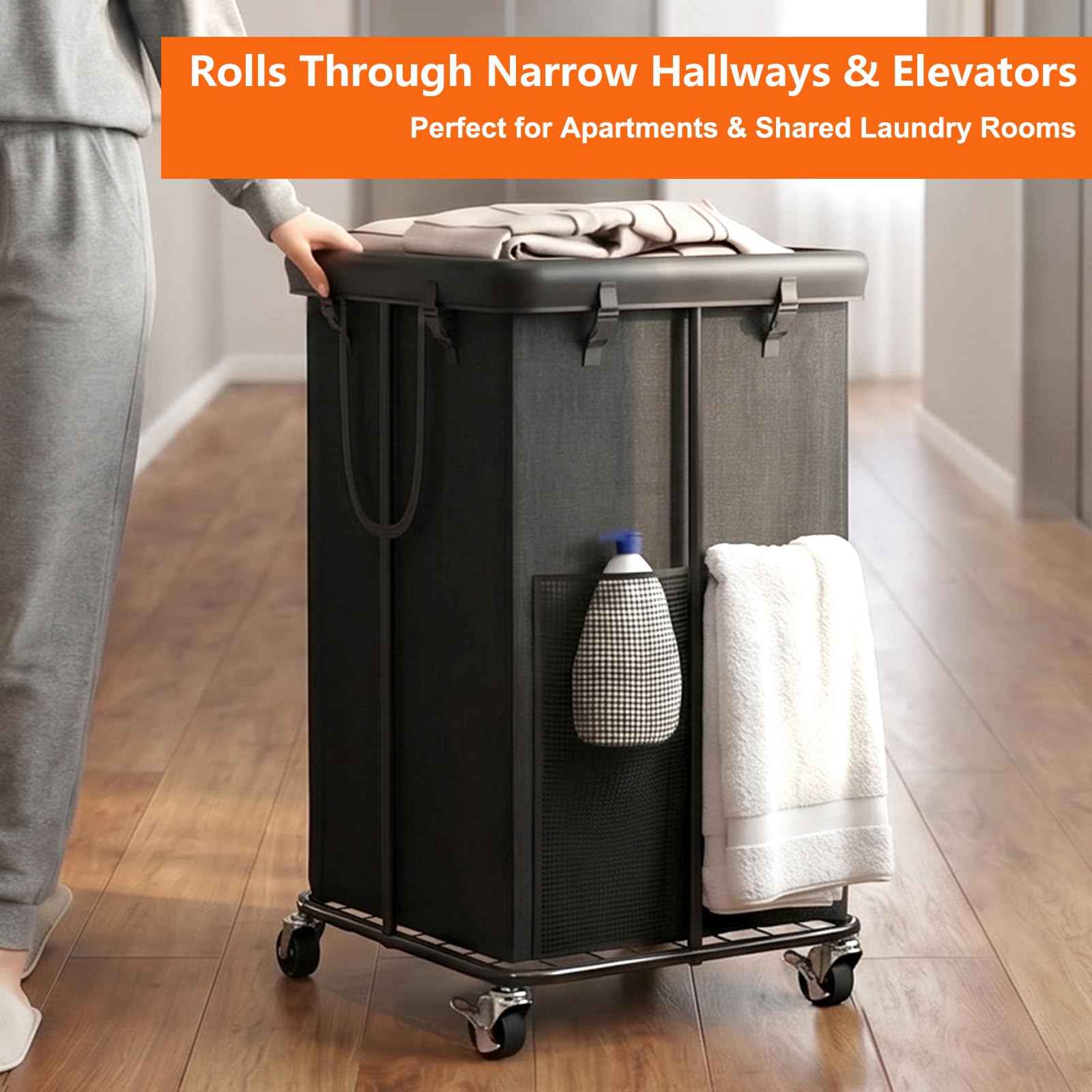 Laundry Hamper with Wheels (99.68 Ounce)
