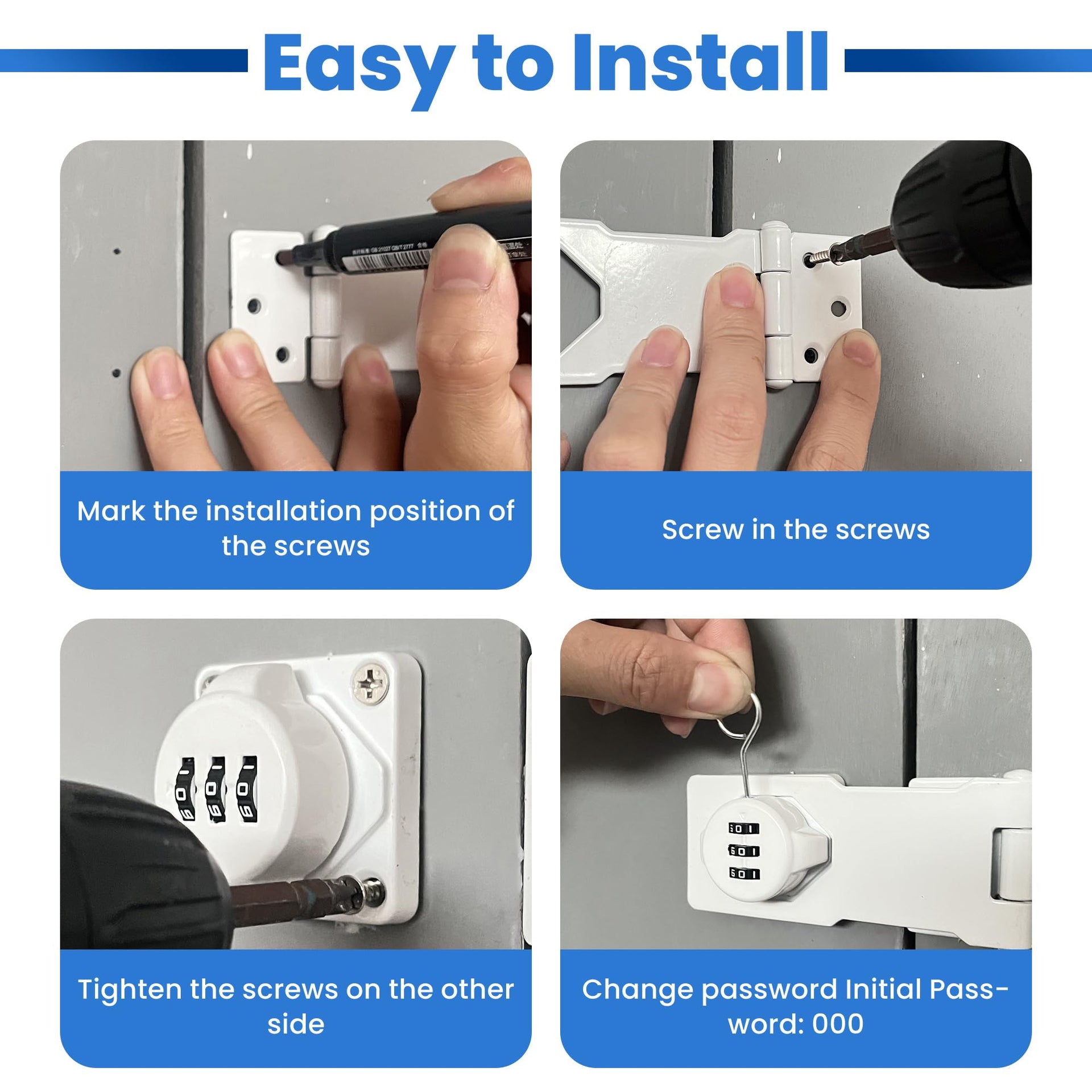 Keyless Cabinet Lock with Combination Code (2 Count)