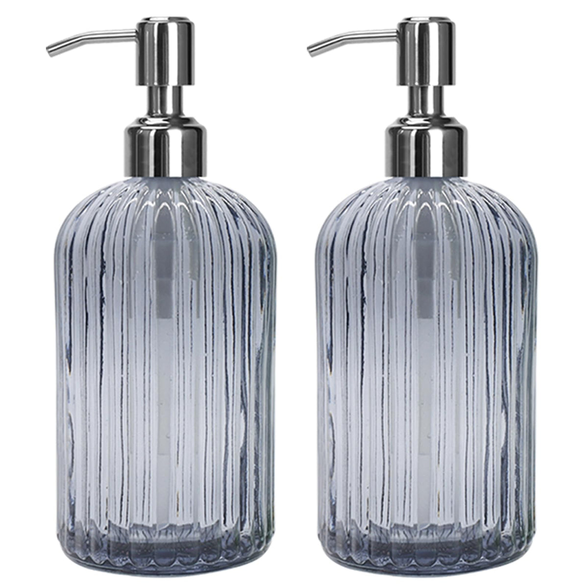 Grey Glass Soap Dispenser 18 oz (2 Count)
