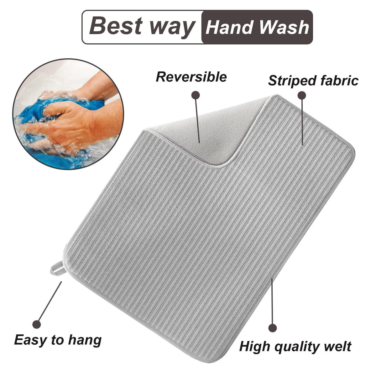 2 Pack Large Dish Drying Mat for Kitchen Counter (2 Count)