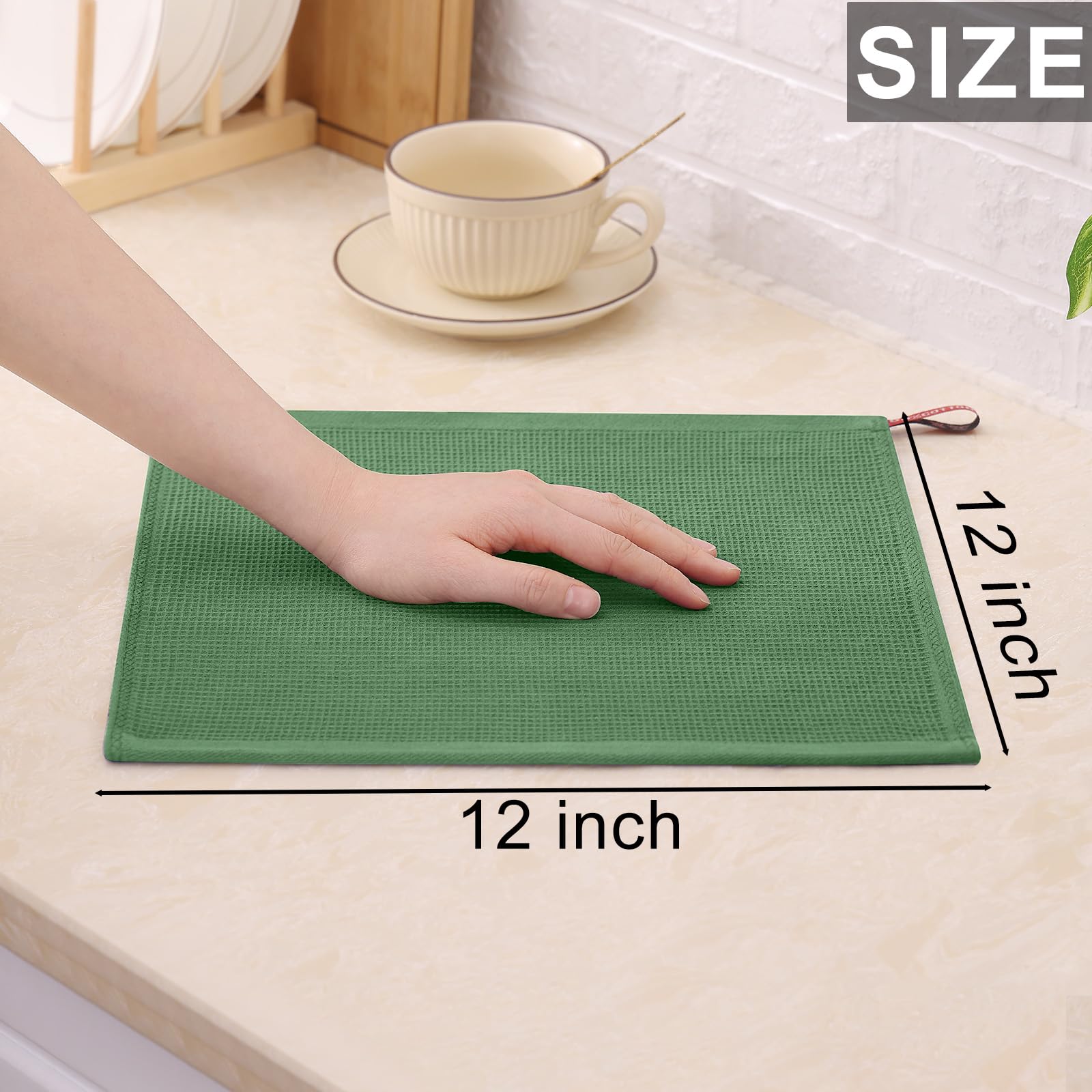 100% Cotton Waffle Weave Dish Cloths (6 Count)