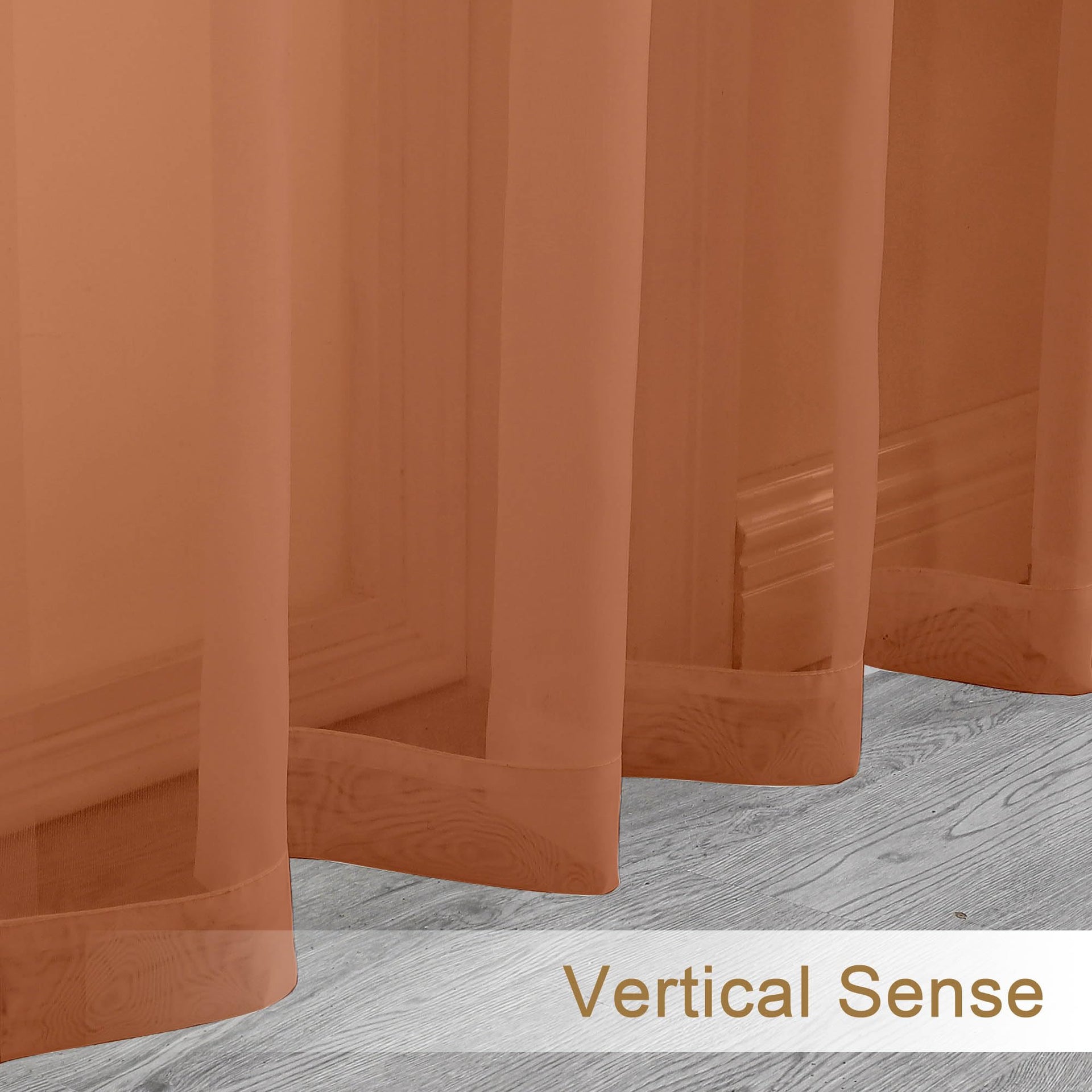 Sheer Orange Tier Curtains 24 Inch Length (2 Count)