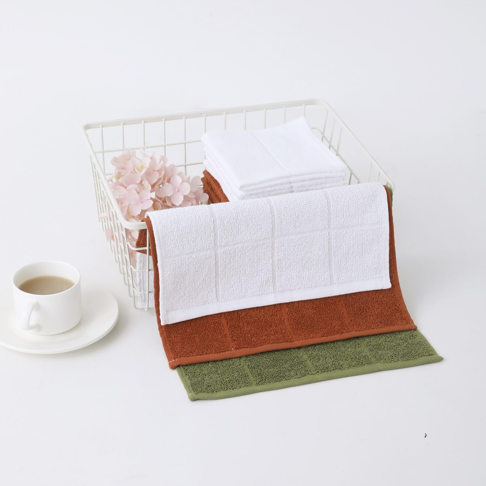Dishcloths Kitchen Highly Absorbent Dish Rags 100% Cotton Dish Cloths for Washing Dishes (12 Count)