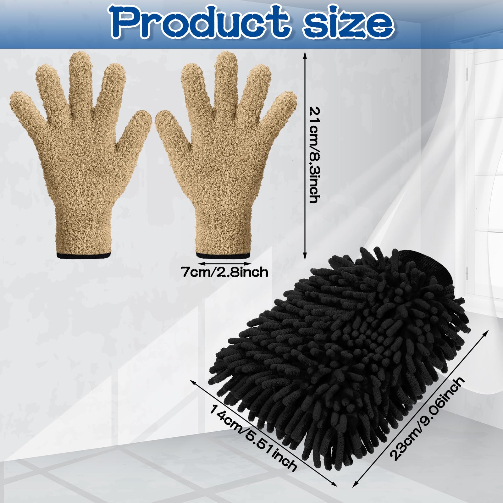 6 Pcs Micro Dusting Mitt Gloves Plant Cleaning (6 Count)
