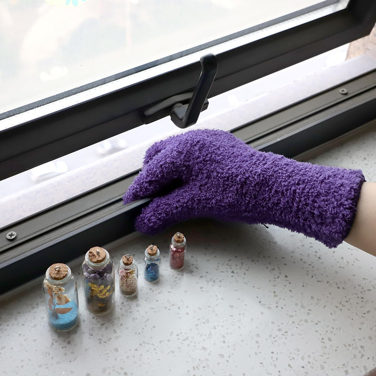 2 Pairs Microfiber Gloves for plants Dusting Cleaning Glove Mittens House Cars Blinds Dusting
