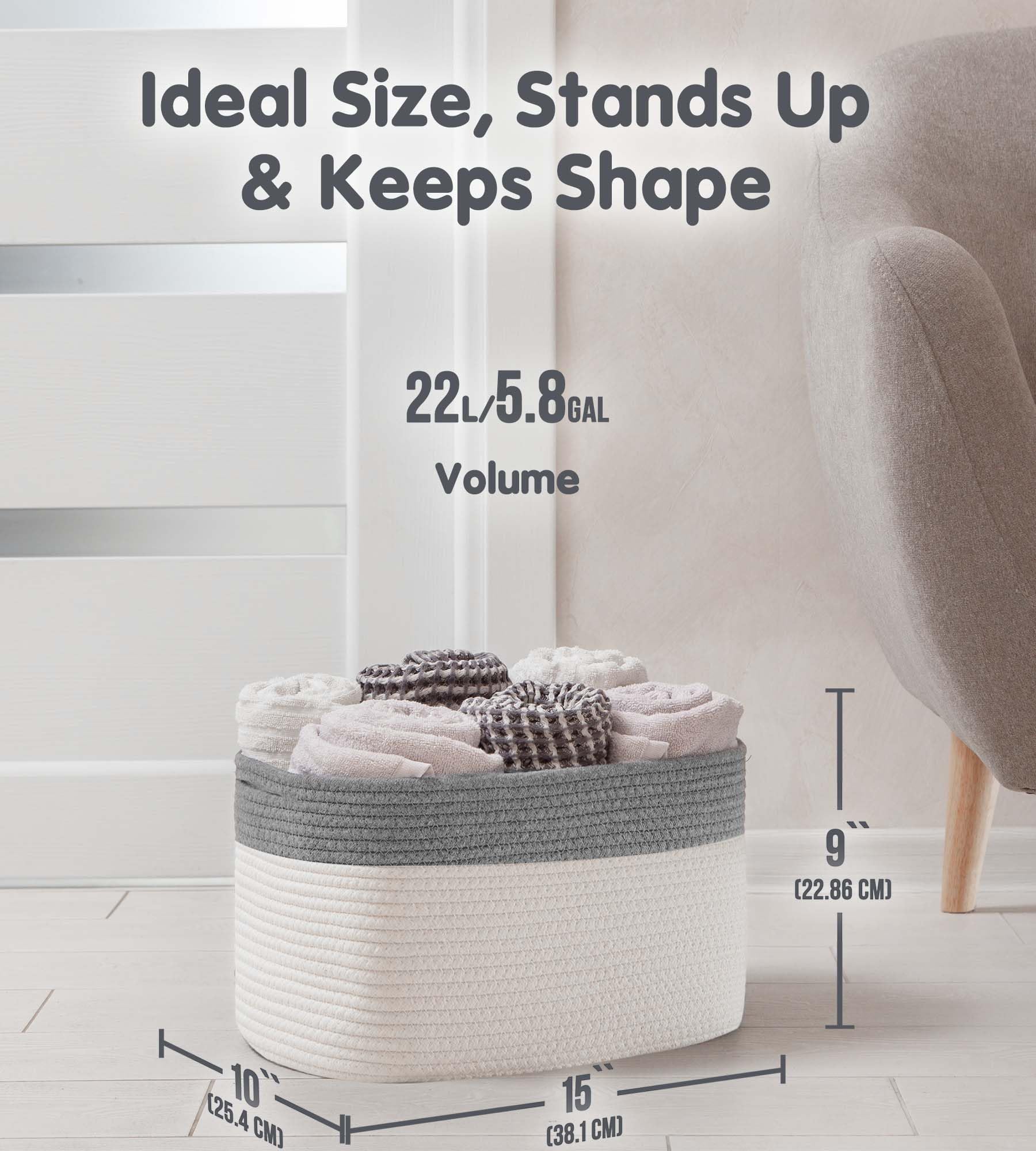Cotton Rope Baskets for Organizing (3 Count)