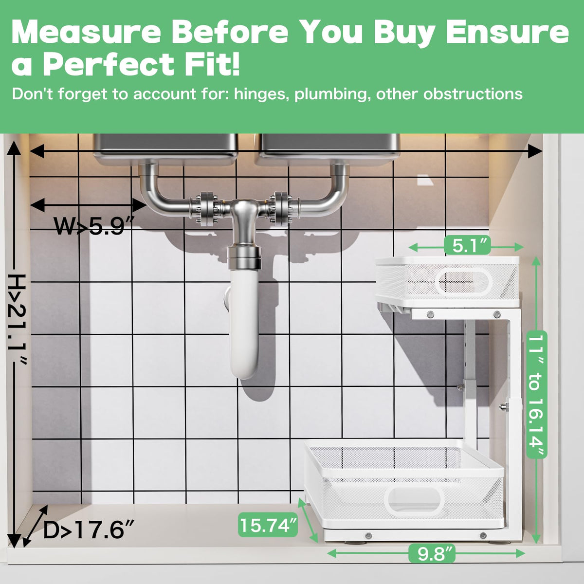 Under Sink Organizer 2 Pack