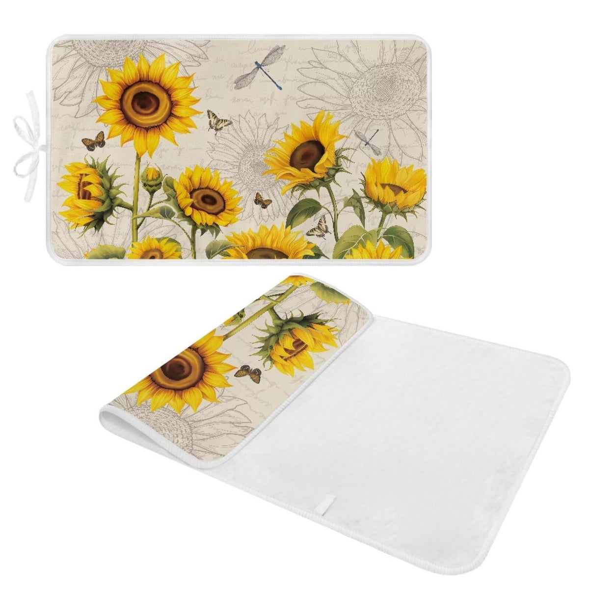 Sunflower Ironing Mat Pad for Table Portable Travel Iron Blanket Vintage Ironing Board Covers Tribal Pressing Mat Heat Press Pads 32x16 Inches