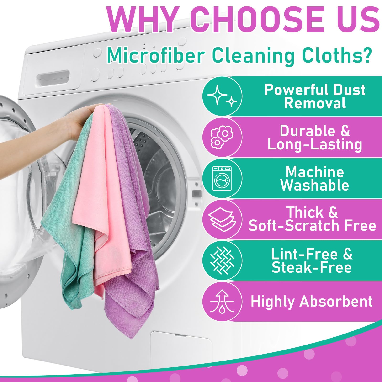 6 Pcs Extra Large Microfiber Cleaning Cloth 30" x 20" Washable Reusable Microfiber Towel Streak Free Lint Free Cloth for Cleaning Home Glass Office Window Bathrooms (6 Count)