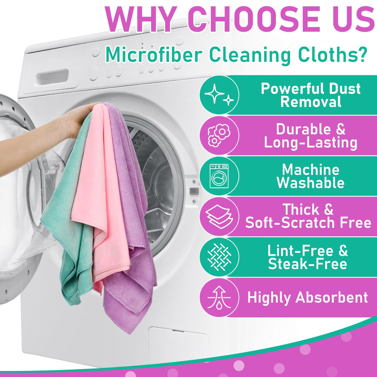 6 Pcs Extra Large Microfiber Cleaning Cloth 30" x 20" Washable Reusable Microfiber Towel Streak Free Lint Free Cloth for Cleaning Home Glass Office Window Bathrooms (6 Count)
