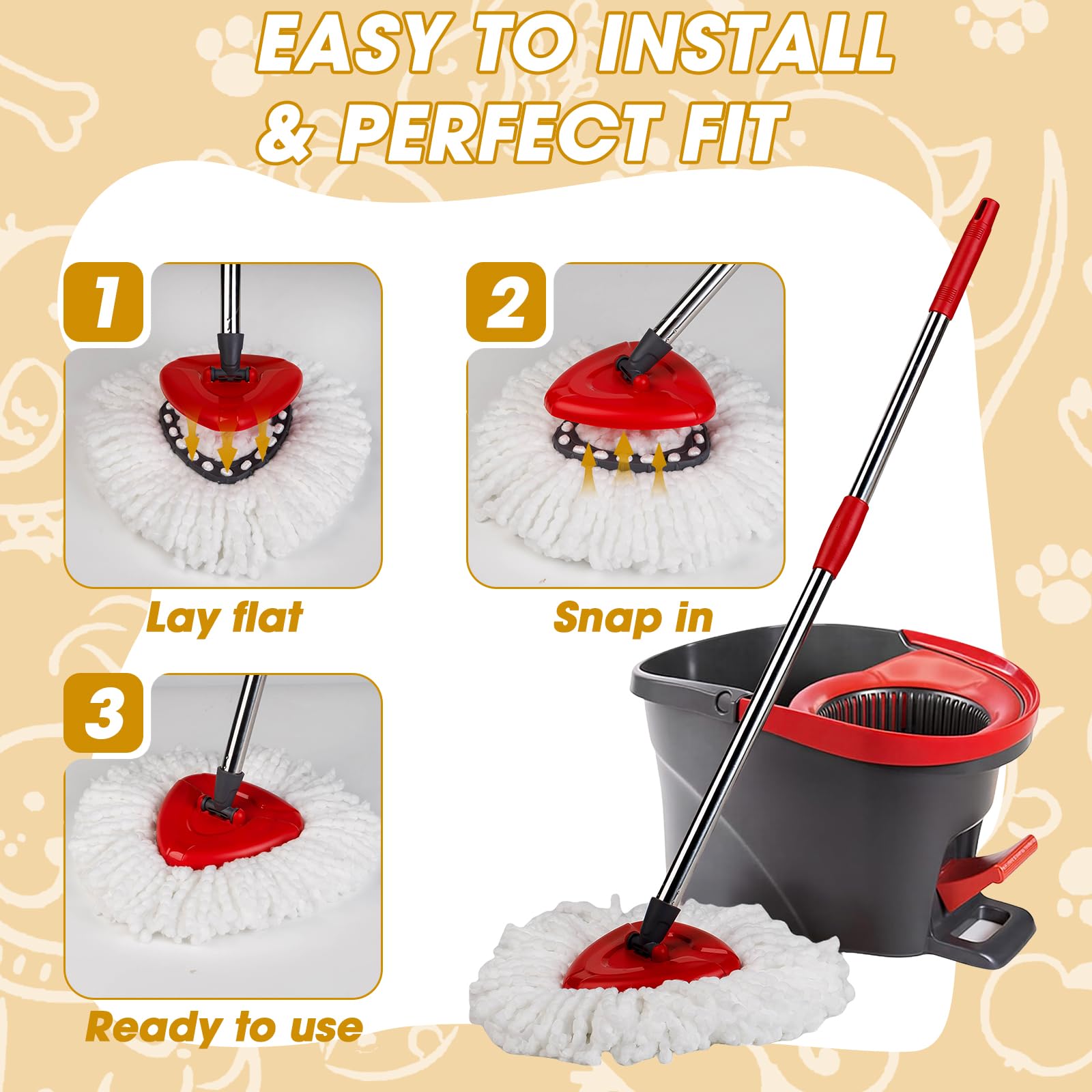 20 Pack Spin Mop Replacement Heads (20 Count)