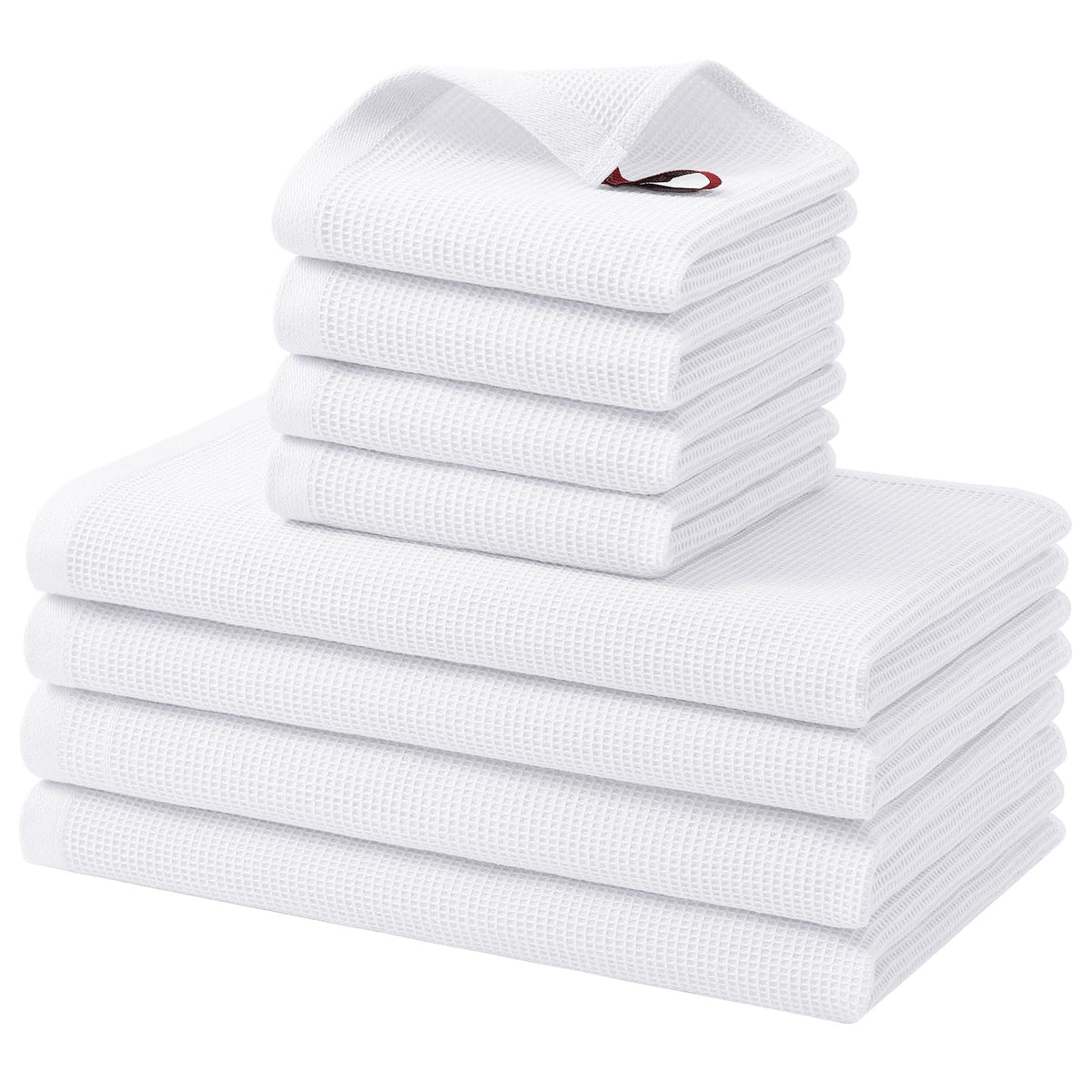 100% Cotton Kitchen Towels and Dishcloths Set (8 Count)