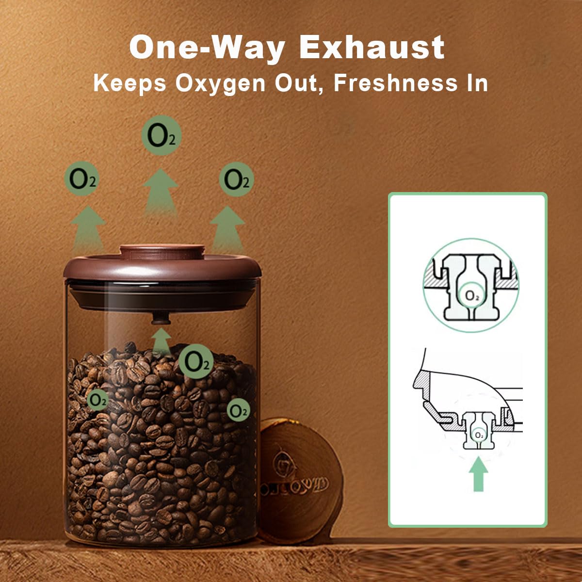 Glass Coffee Canister 900ml x 2 Jar (2 Count)