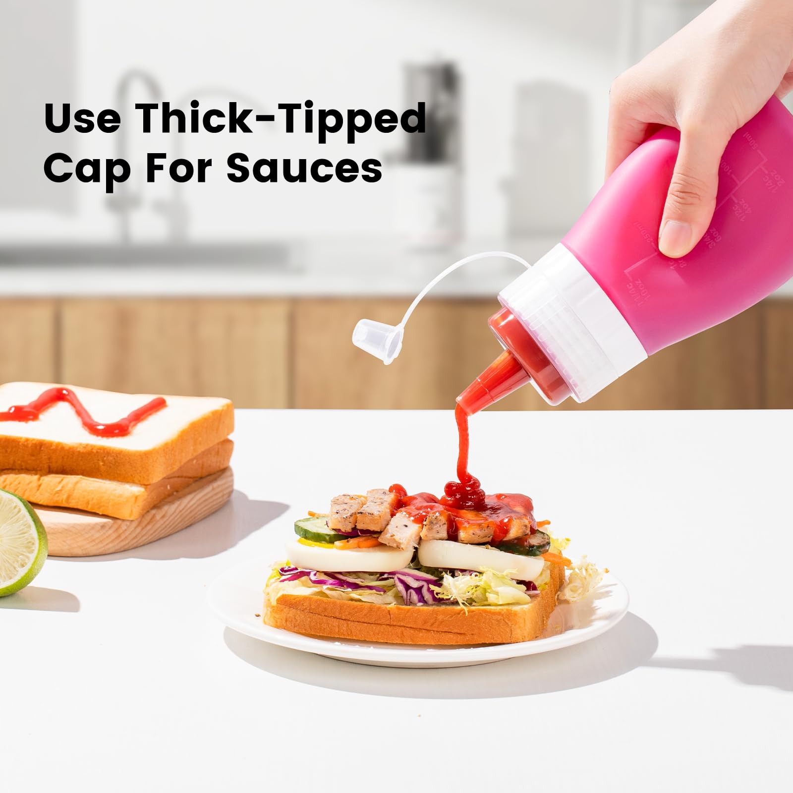 12 oz Silicone Squeeze Bottles for Sauces & Oil (4 Count)