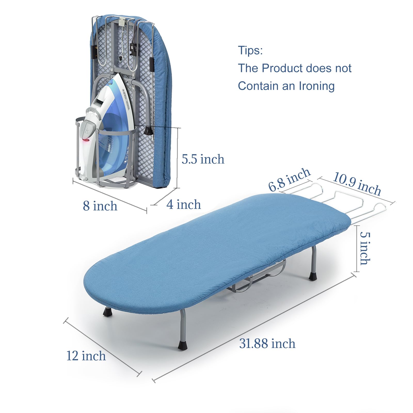 Metal Foldable Iron Board with Iron Holder