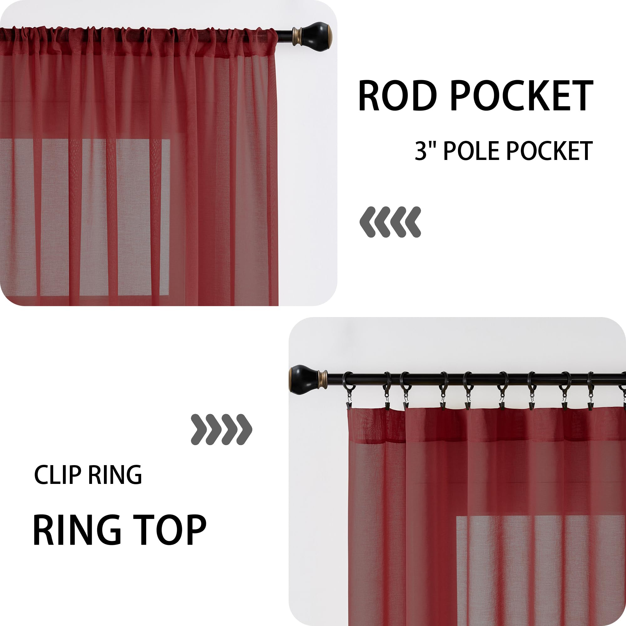 Sheer Door Curtain Closet Linen Textured Curtains Sheer Doorway Light Filtering Voile Patio Glass Doors Rod Pocket Curtain French Door