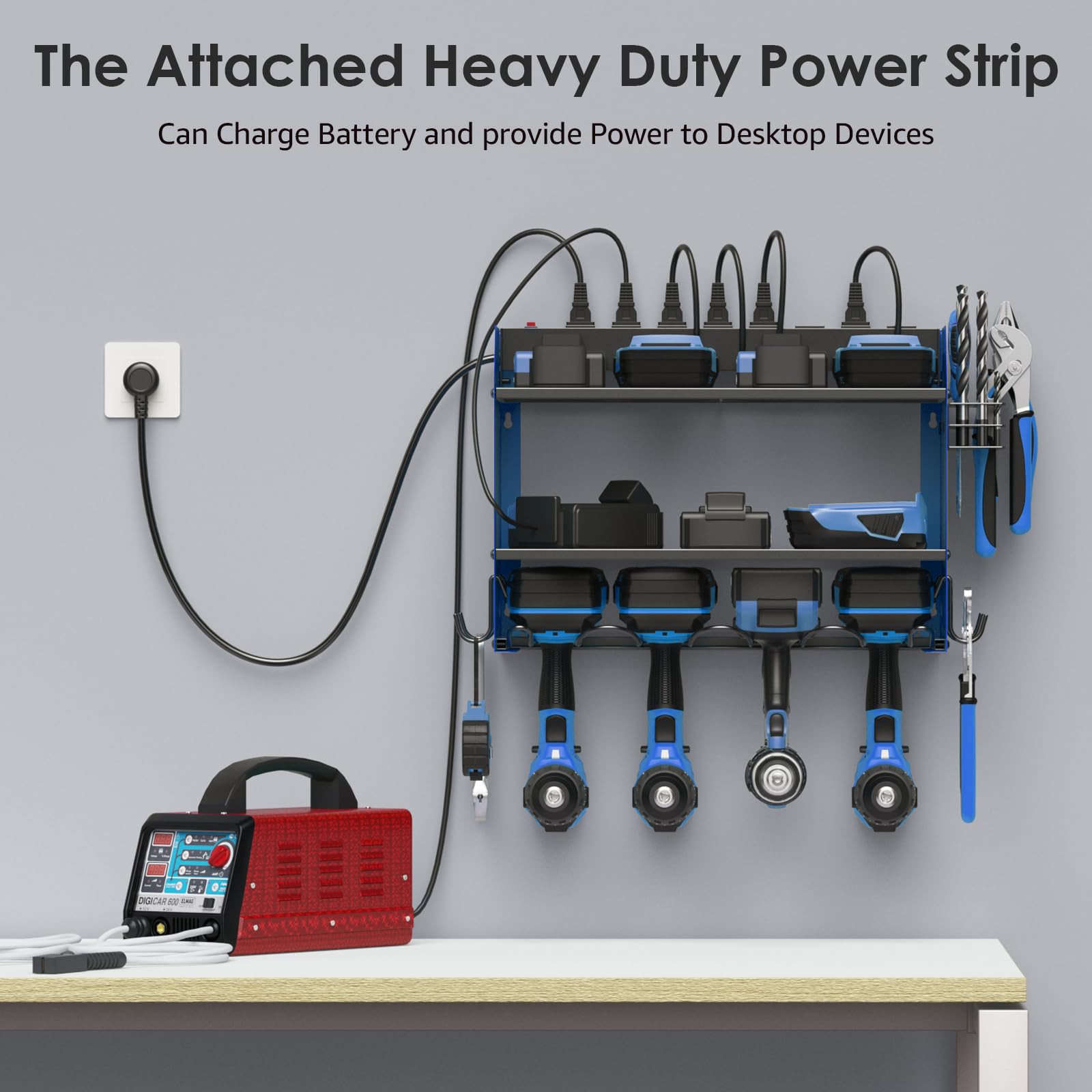 Wall Mount Modular Tool Charging Organizer