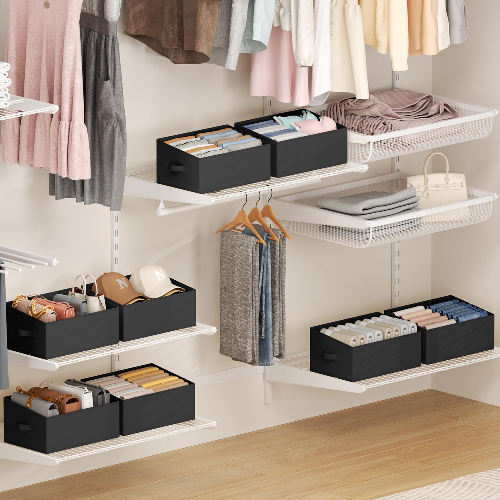 Closet Storage Bins 8 Pack (8 Count)
