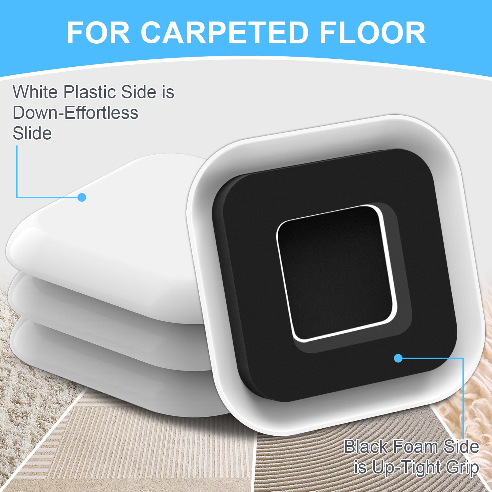 Upgrade Furniture Sliders with Groove (4 Count)