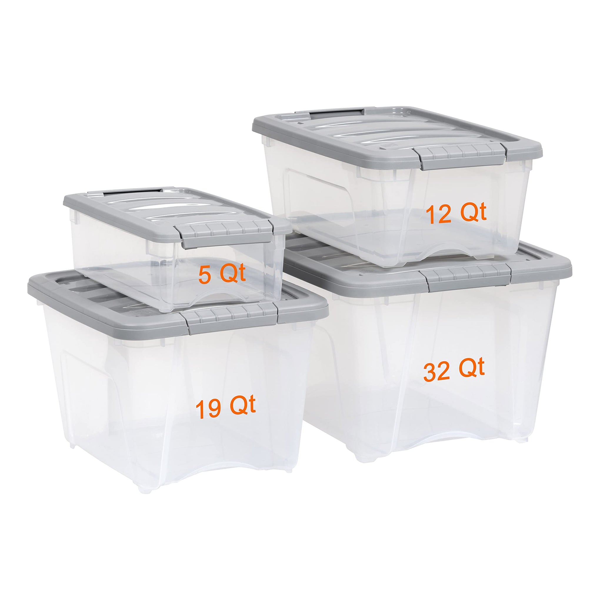 Plastic Storage Containers with Secure Latching Lids (6 Count)