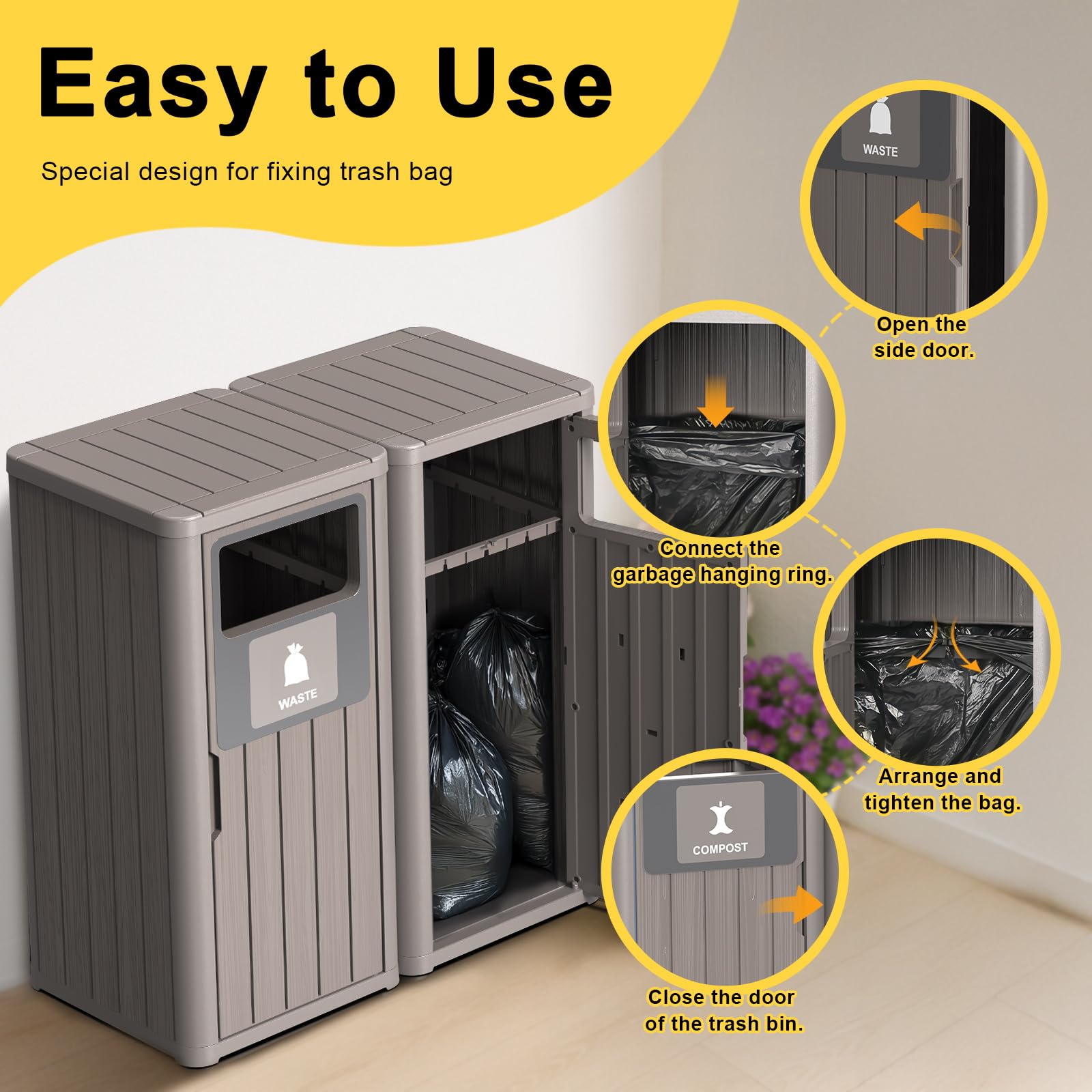 40 Gallon Outdoor Trash Can (2 Count)
