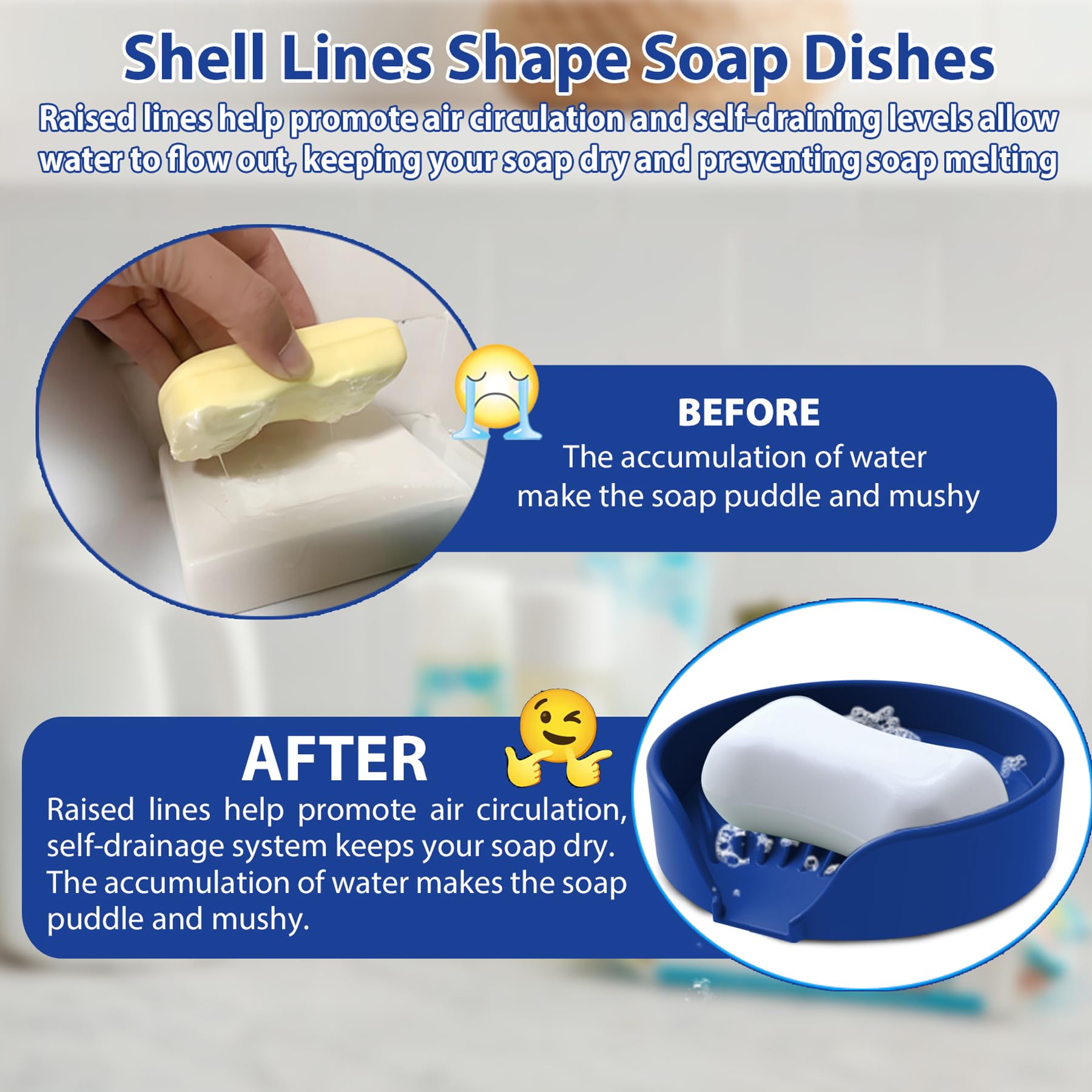 Self Draining Soap Dish (2 Count)