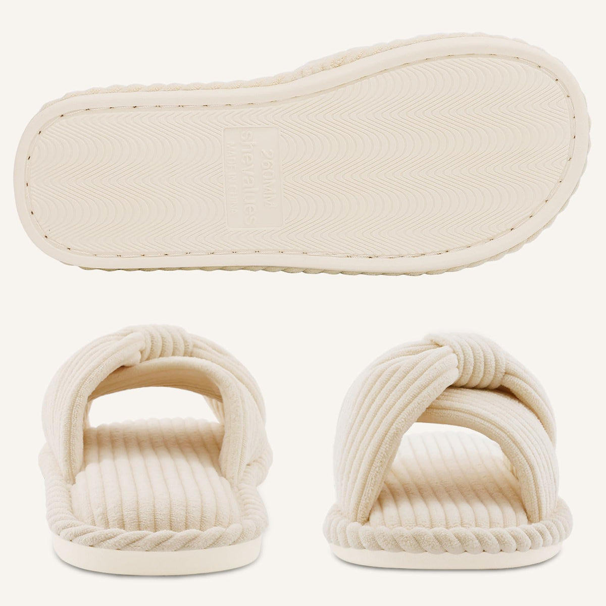 Summer House Slippers for Women Corduroy Open Toe Indoor Slippers