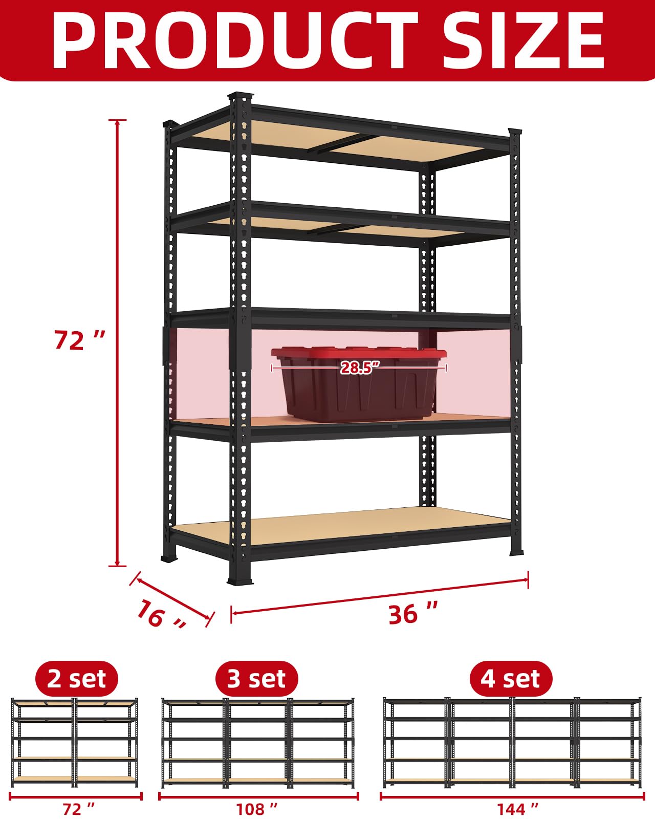 5 Tier Garage Storage Shelves