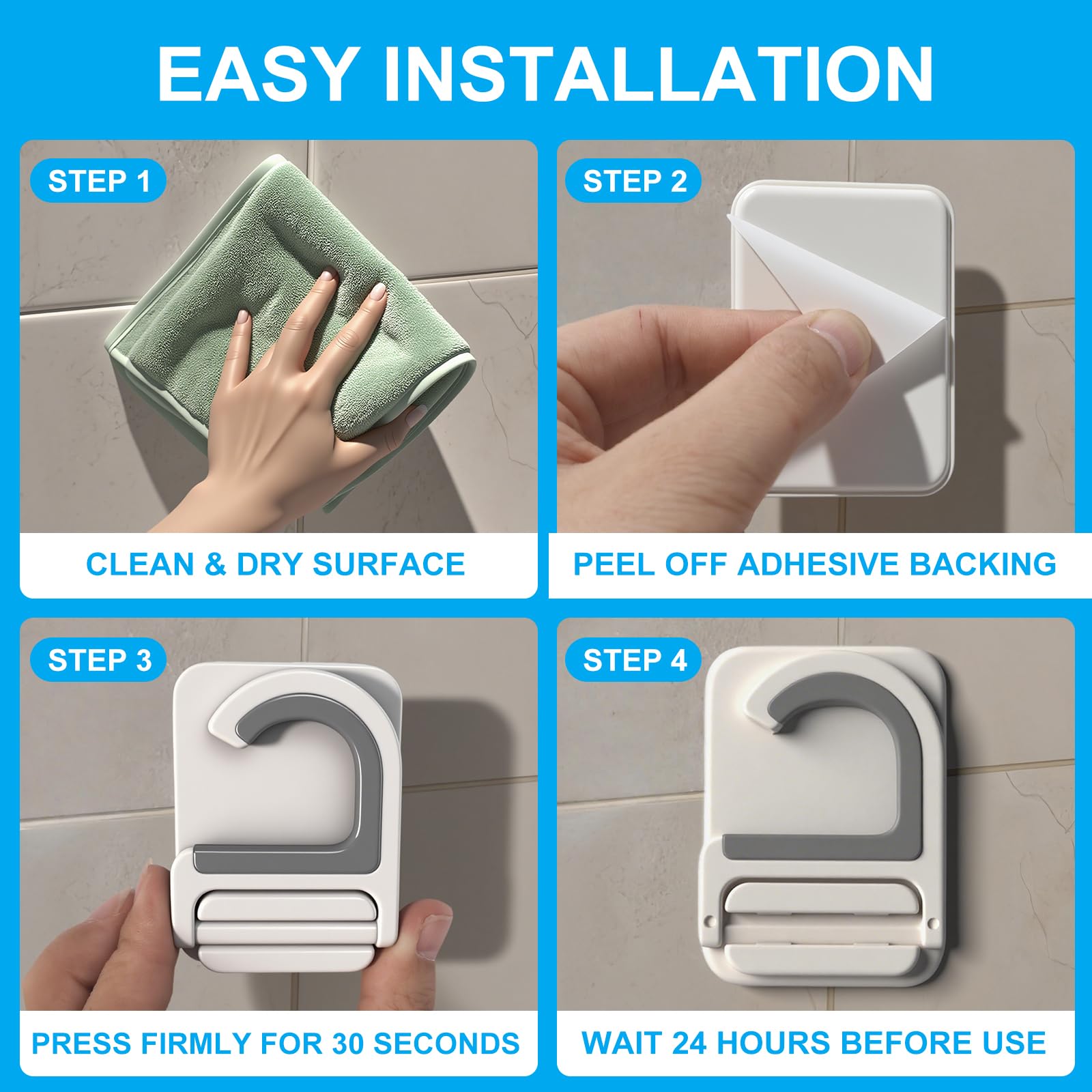 6Pack Broom Holder Wall Mount (6 Count)