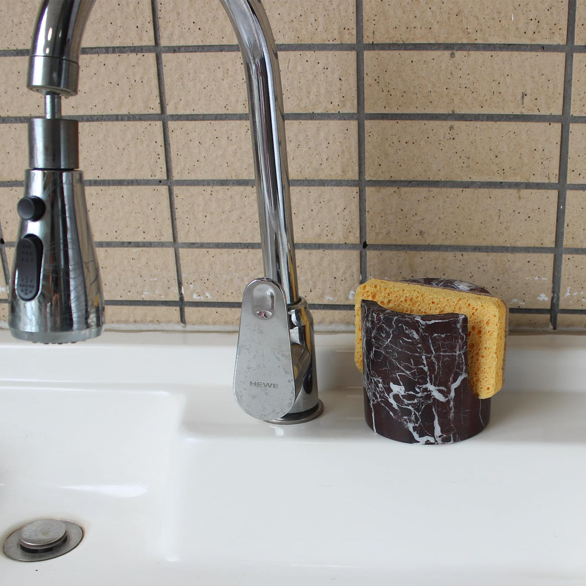 Natural Marble Travertine Sponge Holder for Kitchen Counter