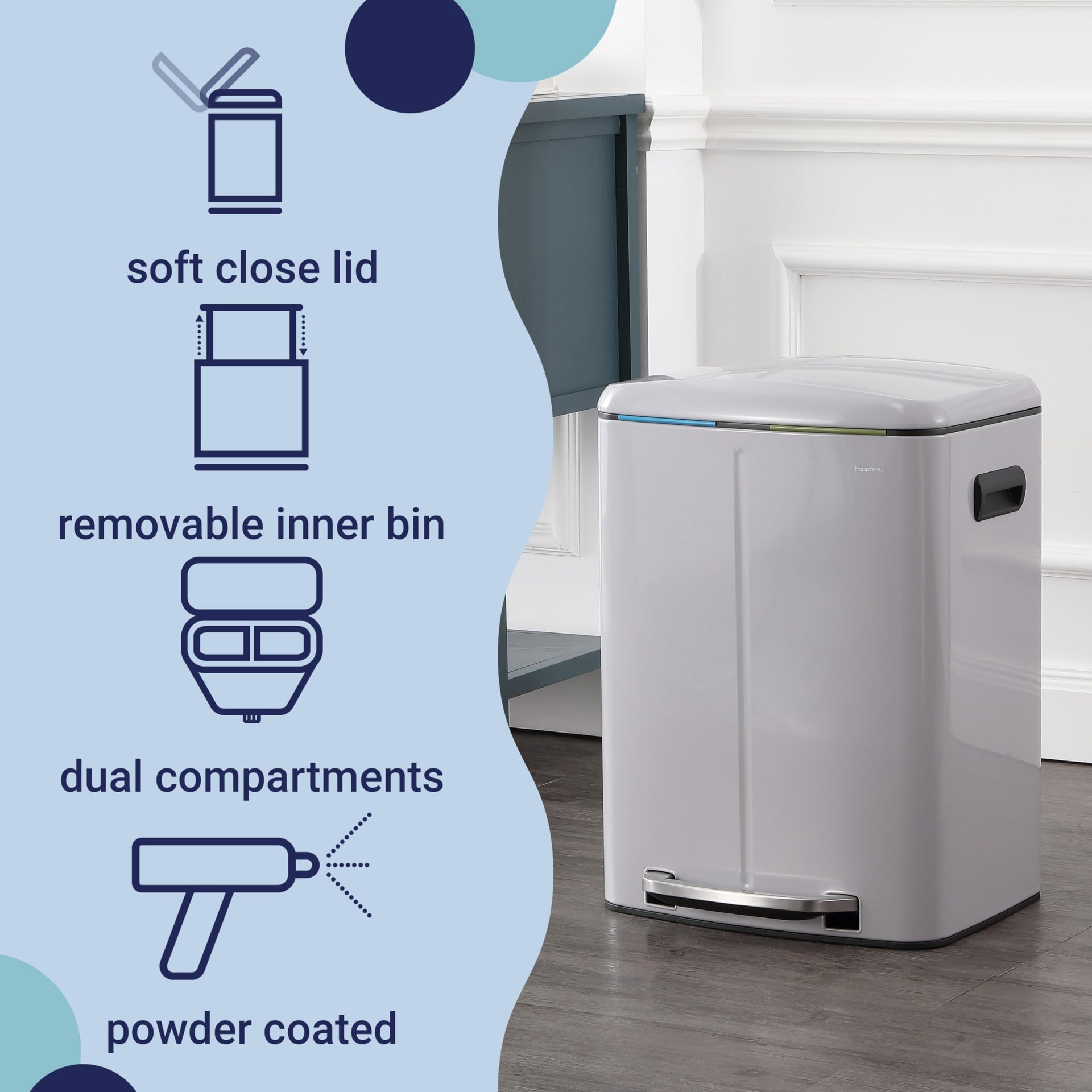 Marco 10.6 Gal Double Bucket Step Trash Can