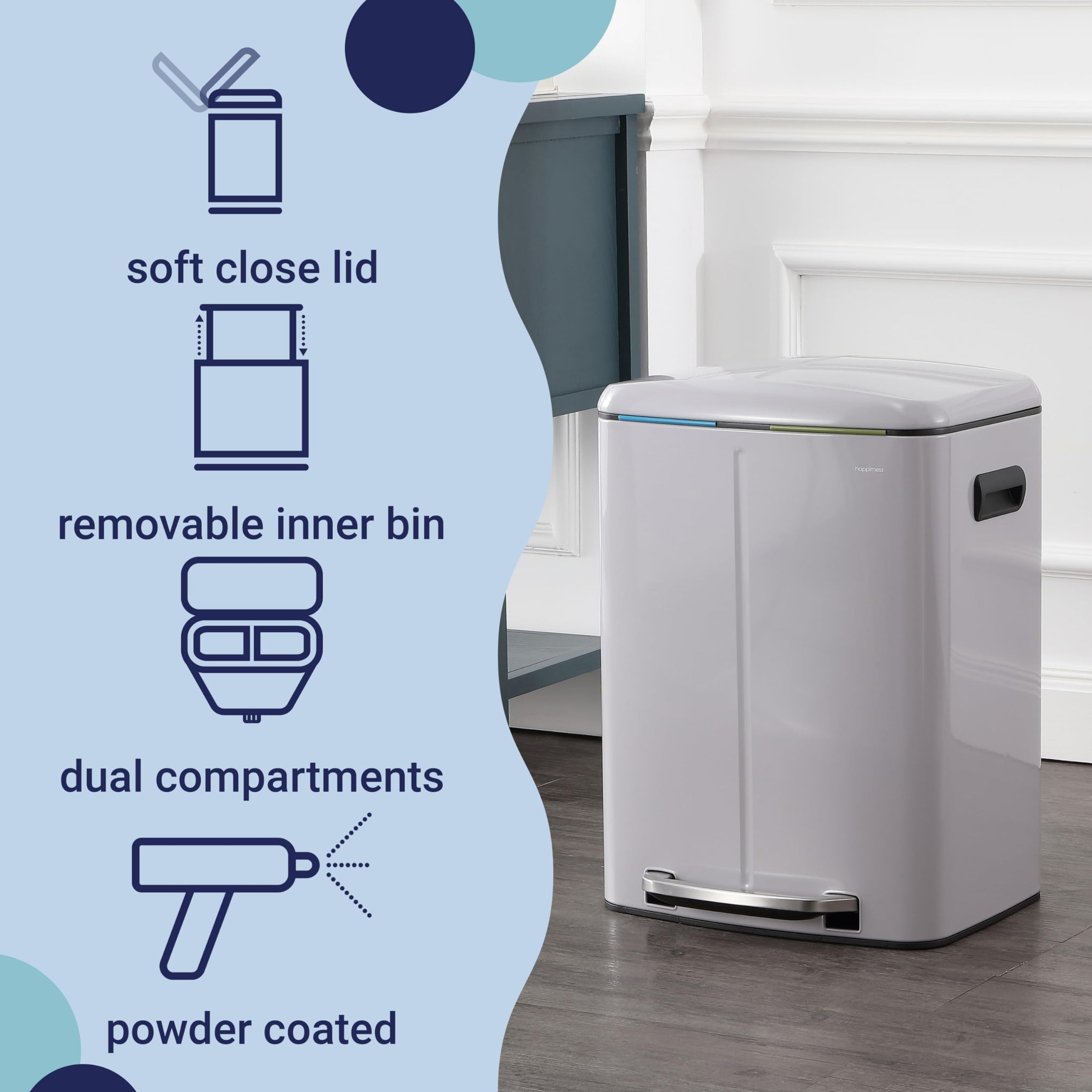 Marco 10.6 Gal Double Bucket Step Trash Can