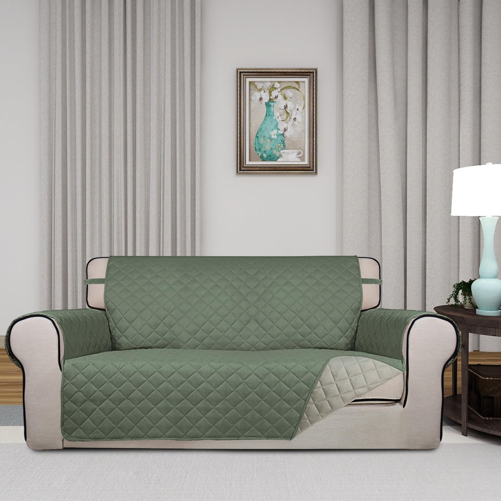 Reversible Quilted Couch Covers for Dogs Loveseat Sofa Cover 54"