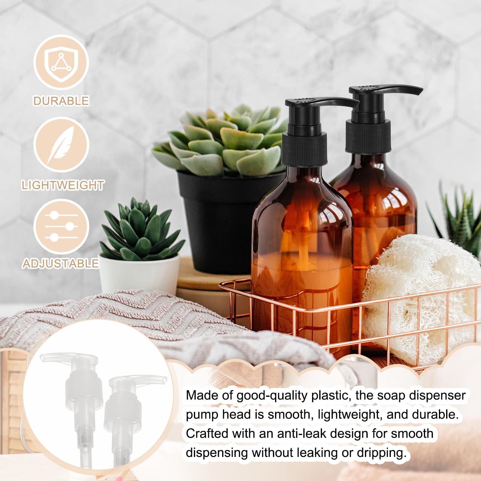 16 Pcs Soap Dispenser Pump Heads Soap Dispensers Top Pumps Replacement Switch Pumphead for Standard 28