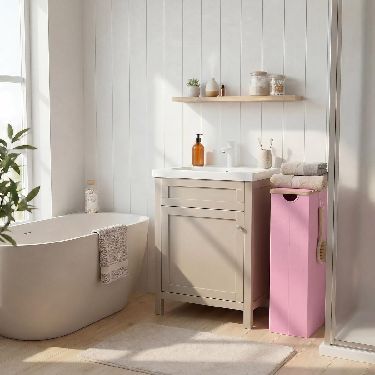 Slim Laundry Basket with Lid