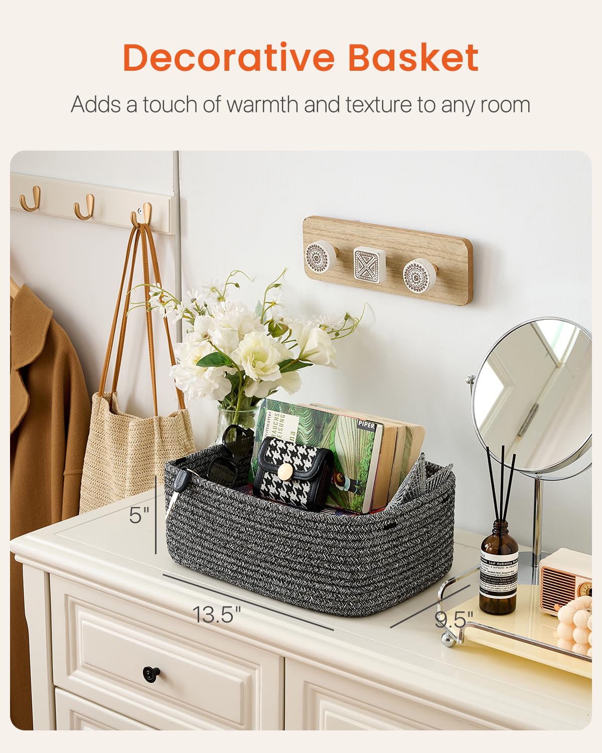 Small Woven Storage Basket for Organizing (3 Count)