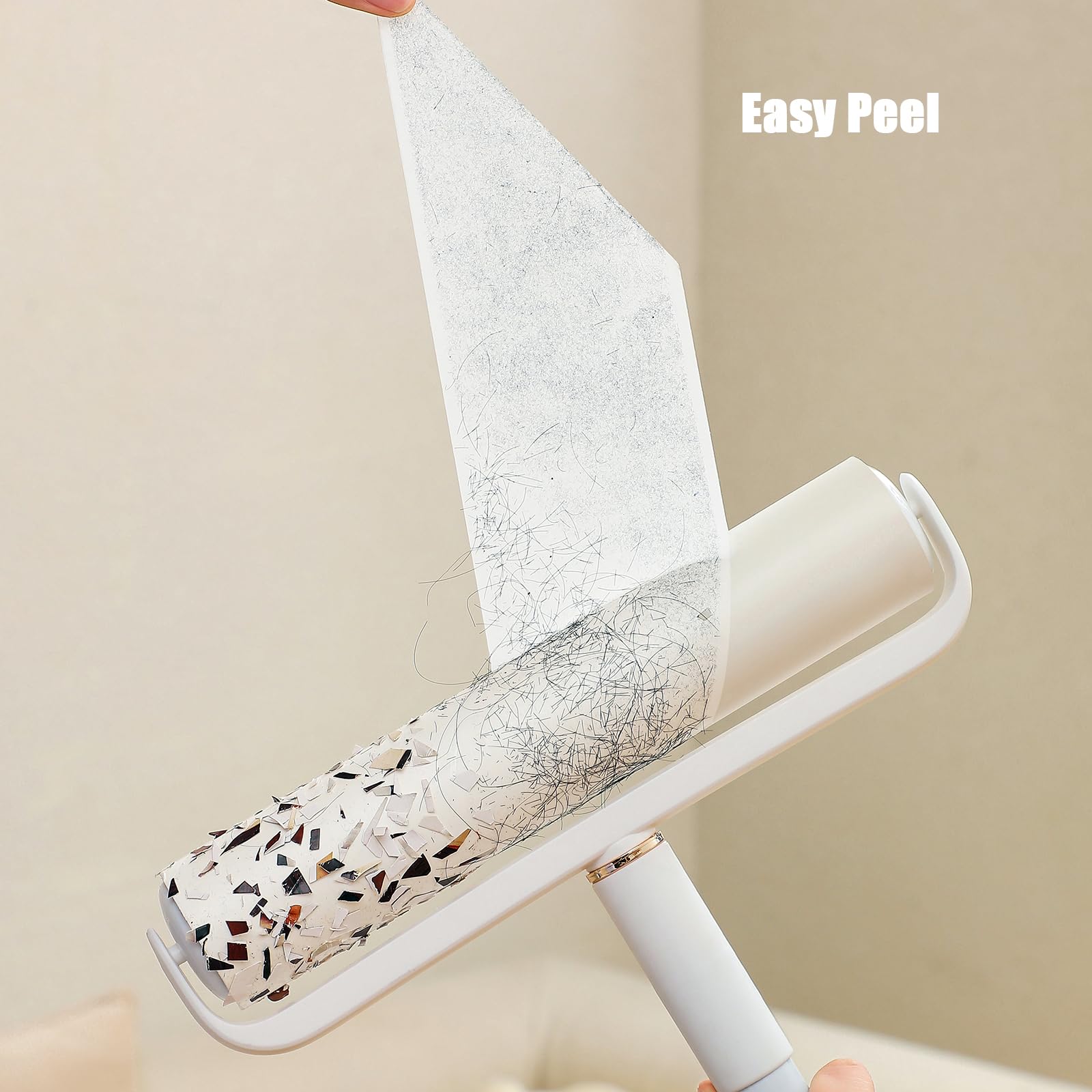 Floor Lint Roller Long Handle with Cover and 2 Refills for Pet Hair Extra Sticky Large 9.45 inch Lint Remover for Carpet Bedding Couch (180 Count)