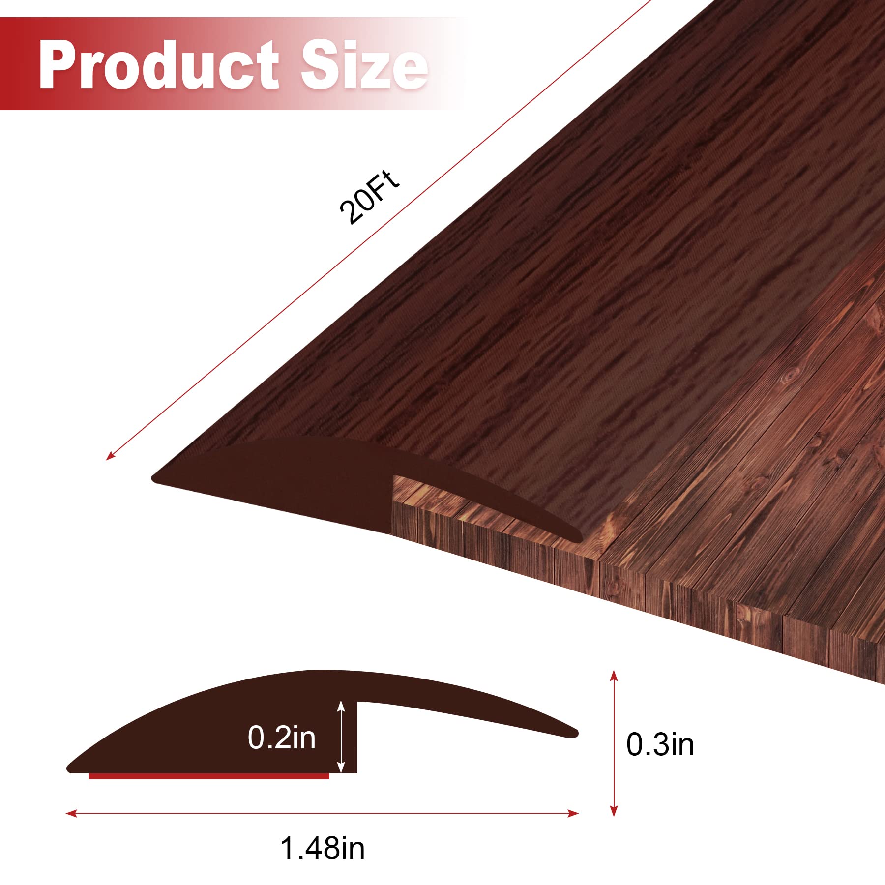 20Ft Carpet Floor Transition Strip (20 Foot)