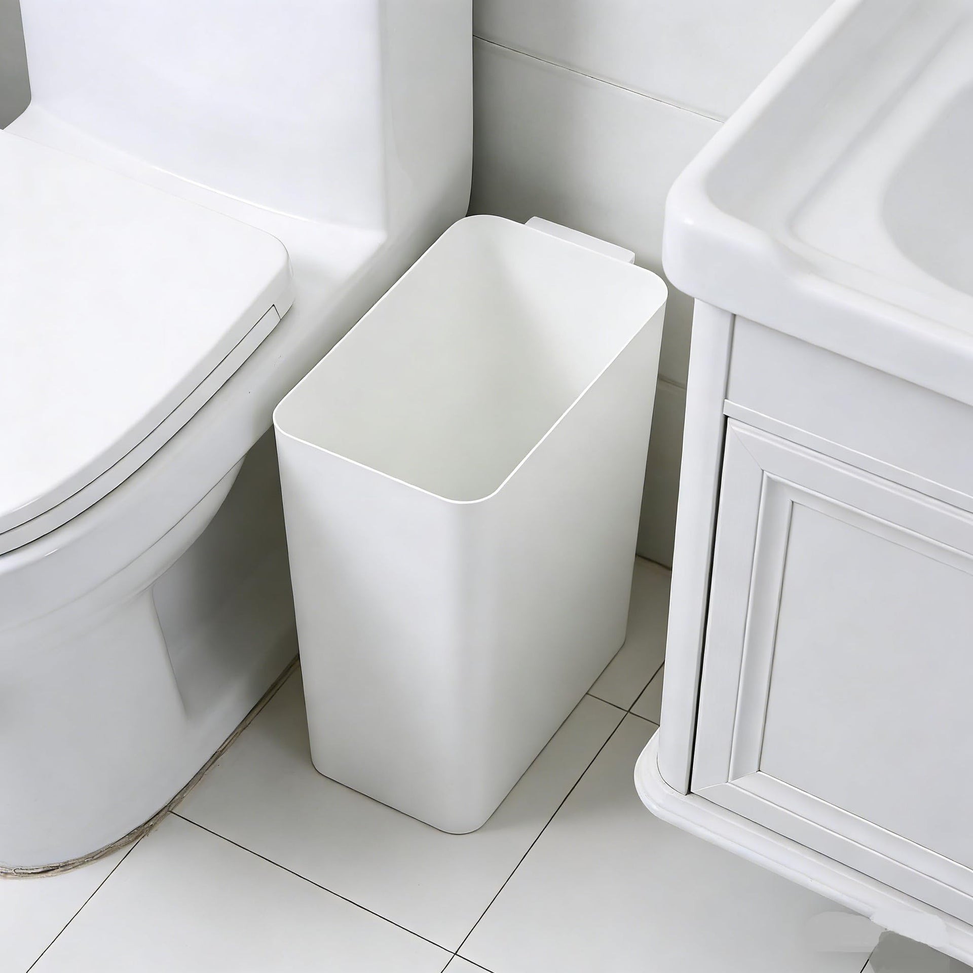 3 Pack 4.5 Gallon Slim Plastic Trash Can (3 Count)