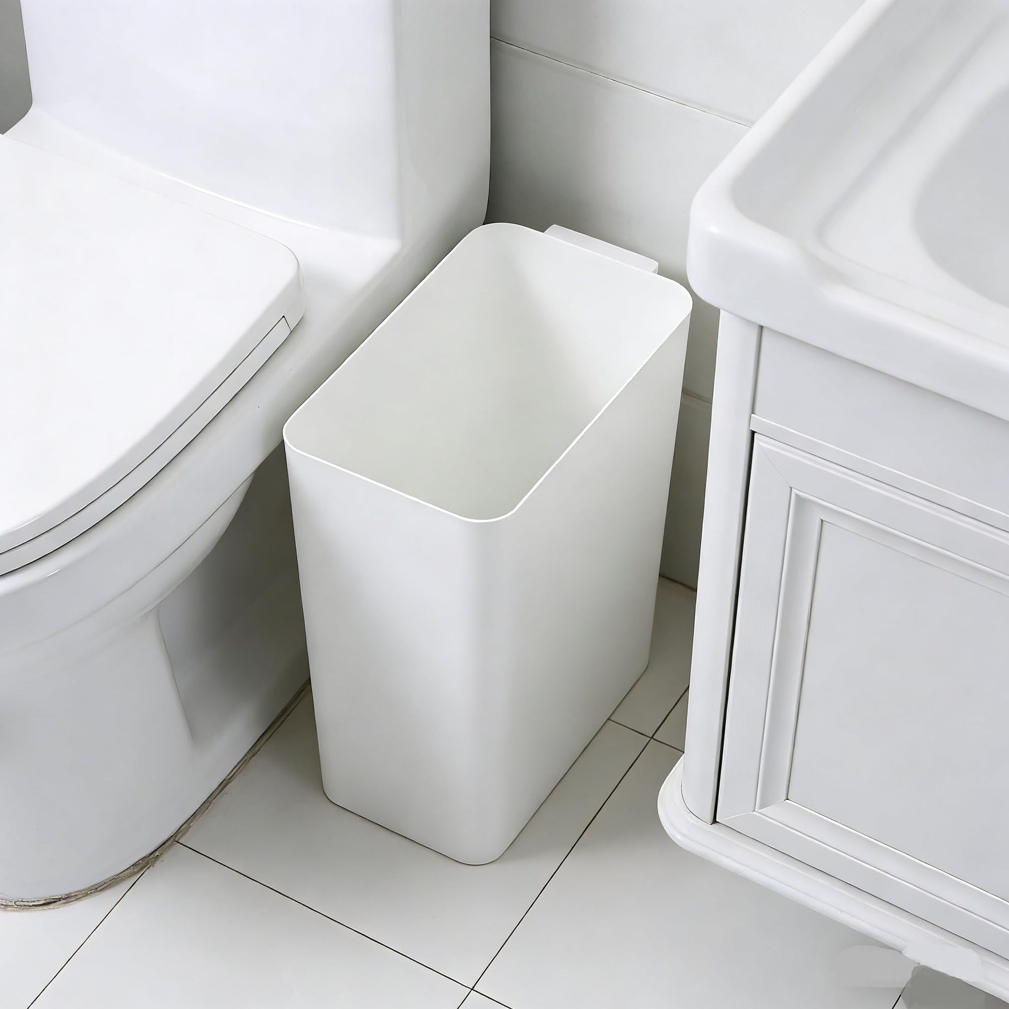 3 Pack 4.5 Gallon Slim Plastic Trash Can (3 Count)