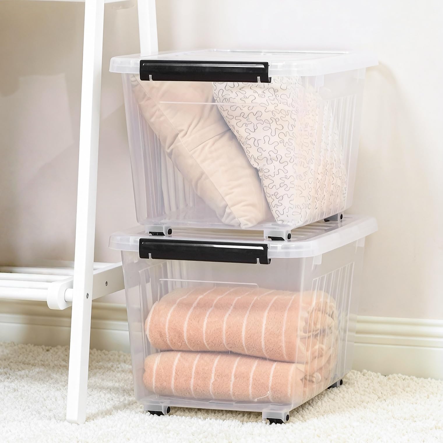 54 Quart Large Clear Plastic Storage Bins with Lids 4 (2 Count)