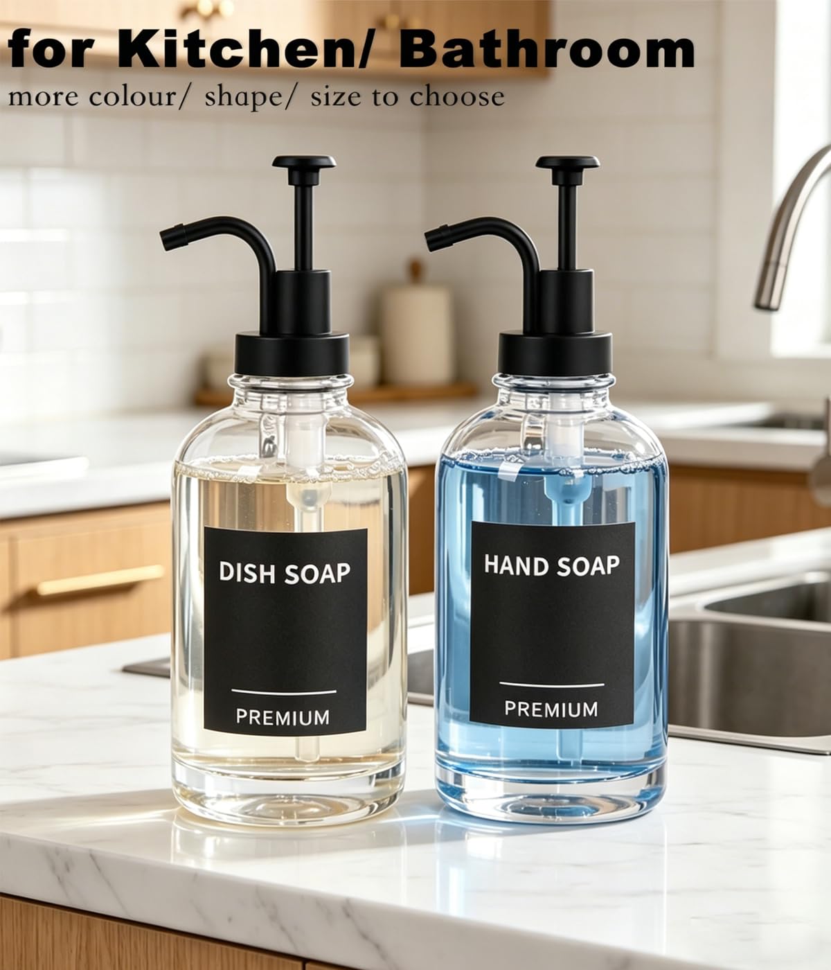 Dish Soap Dispenser for Kitchen (2 Count)
