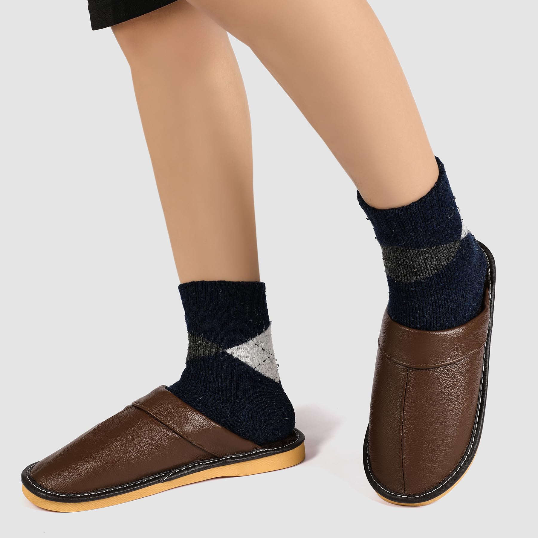 Genuine Leather Slippers for Women Men