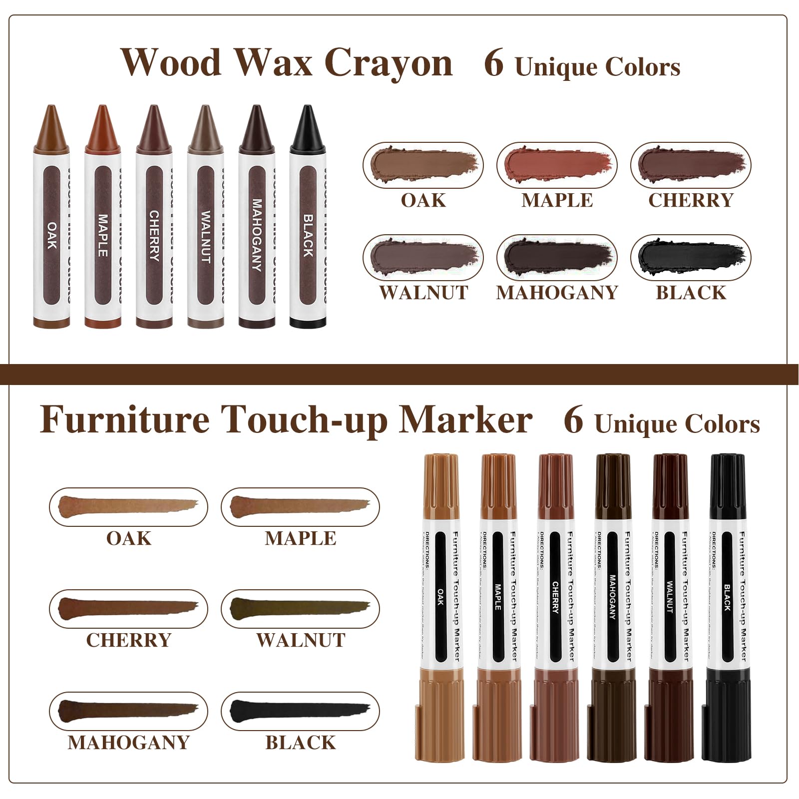 Dual Tip Furniture Markers Touch Up (13 Count)
