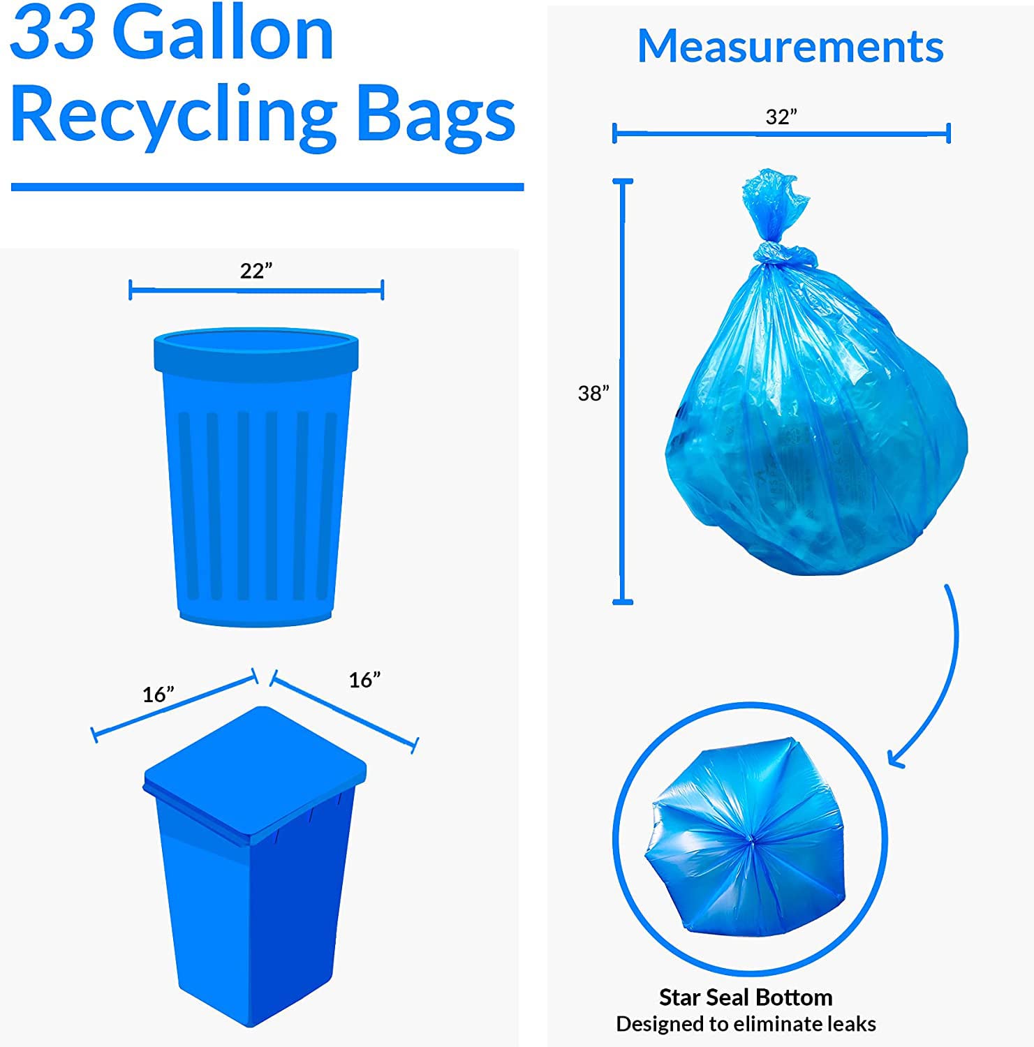 SuperValue 33 Gallon Recycling Bags (120 Count)