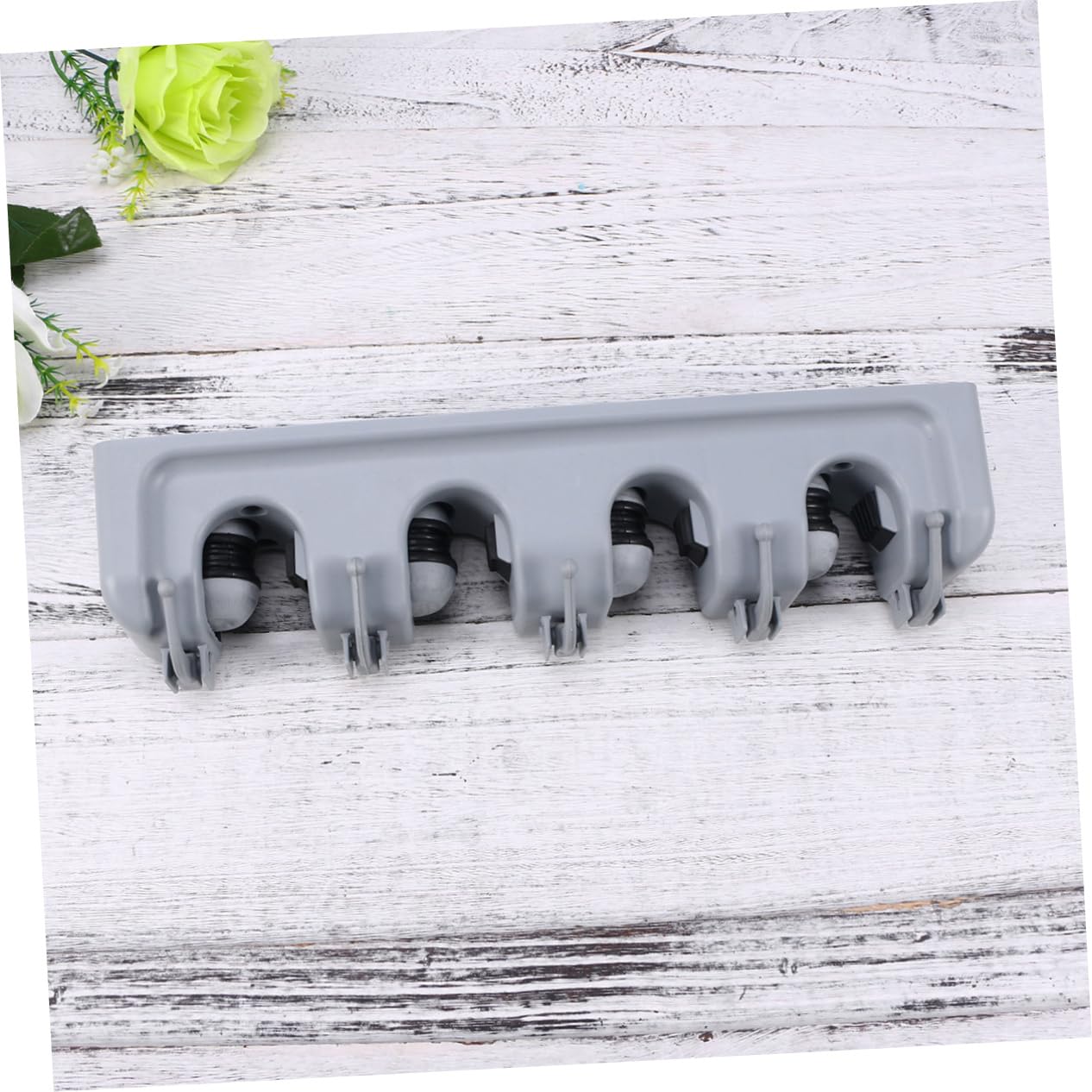 Multifunction Wall Mounted Mop Holder with Positions Hooks Bathroom Organizer for Brooms Cleaning Tools Easy Installation Space Saving Design