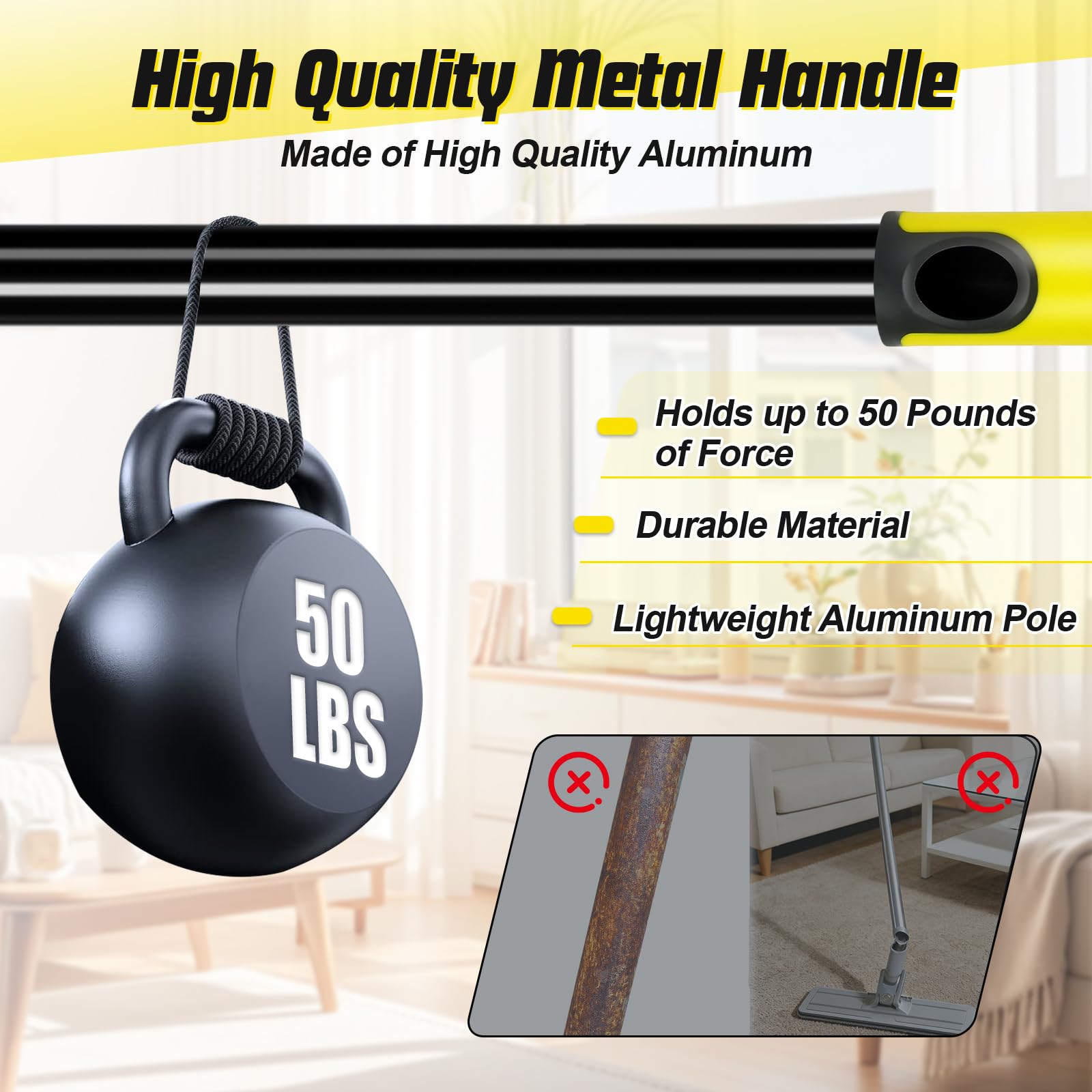 Professional Window Squeegee with 60" Extension Pole for Home