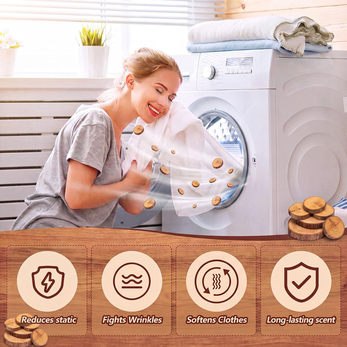 600 Count Dryer Sheets Bulk Fabric Softener Wood Scent Dryer Sheets Naturally Softens and Removes Static Cling