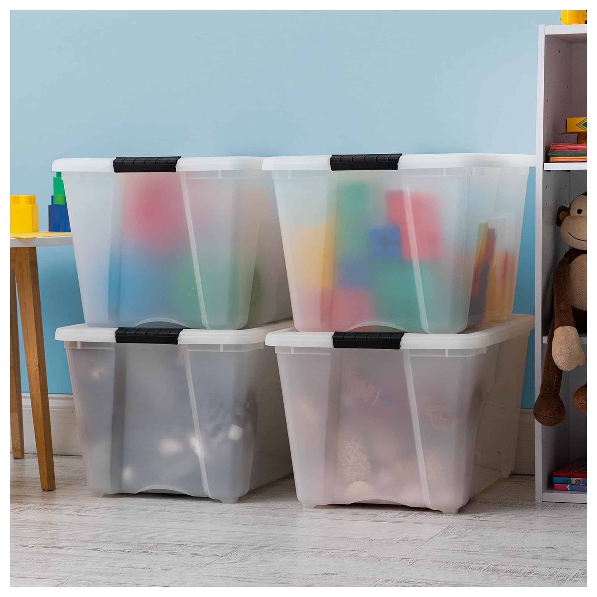8 Pack 54 Qt Storage Bin Plastic Gasket Box (8 Count)